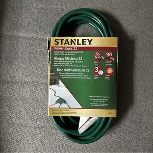 Stanley Power Block 22 inch Green Extension Cord